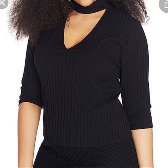 Rebel Wilson xAngels Tops - Rebel Wilson Black Beauty Cutout Choker Top 3X